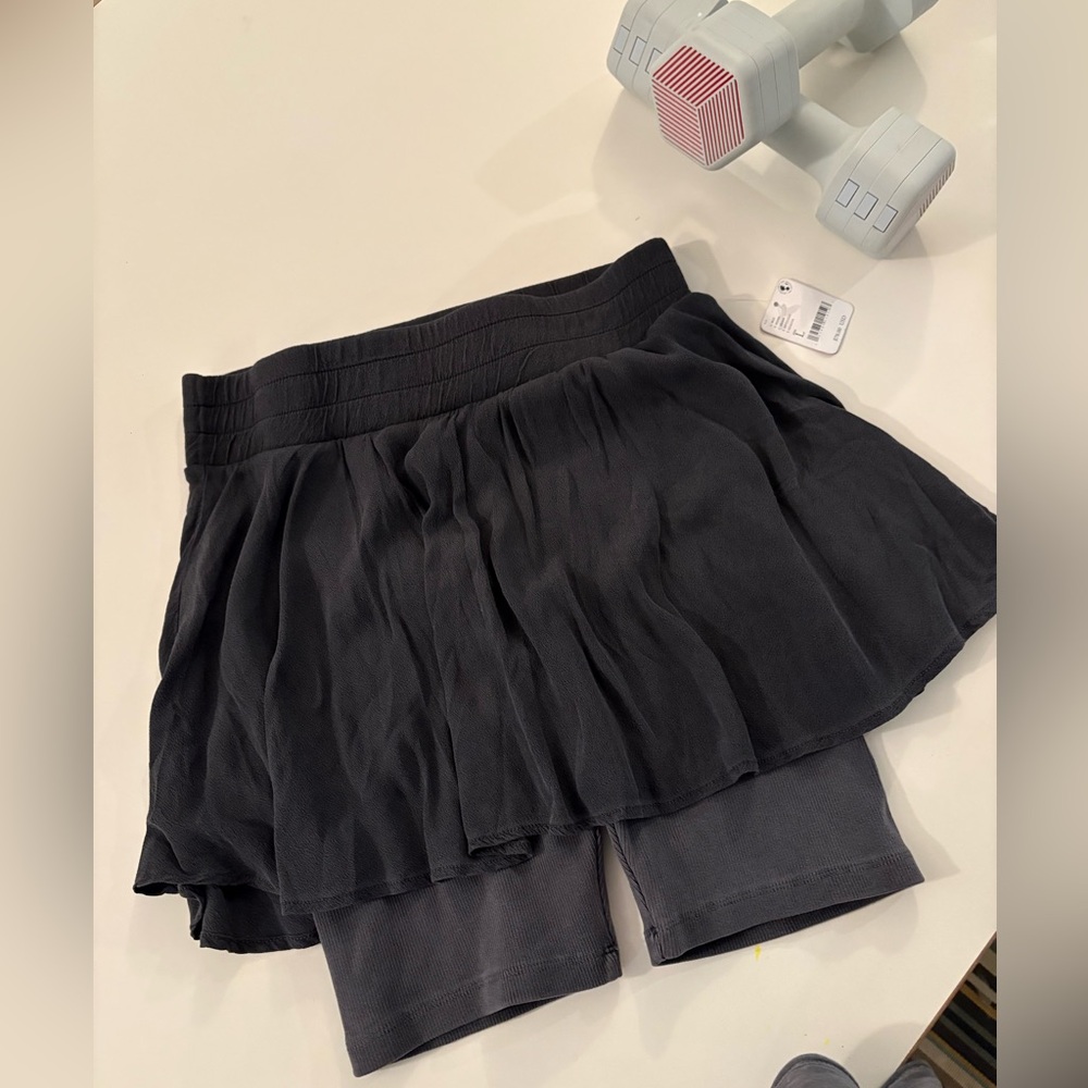 FP Movement by Free People Black Layered Athletic Skort